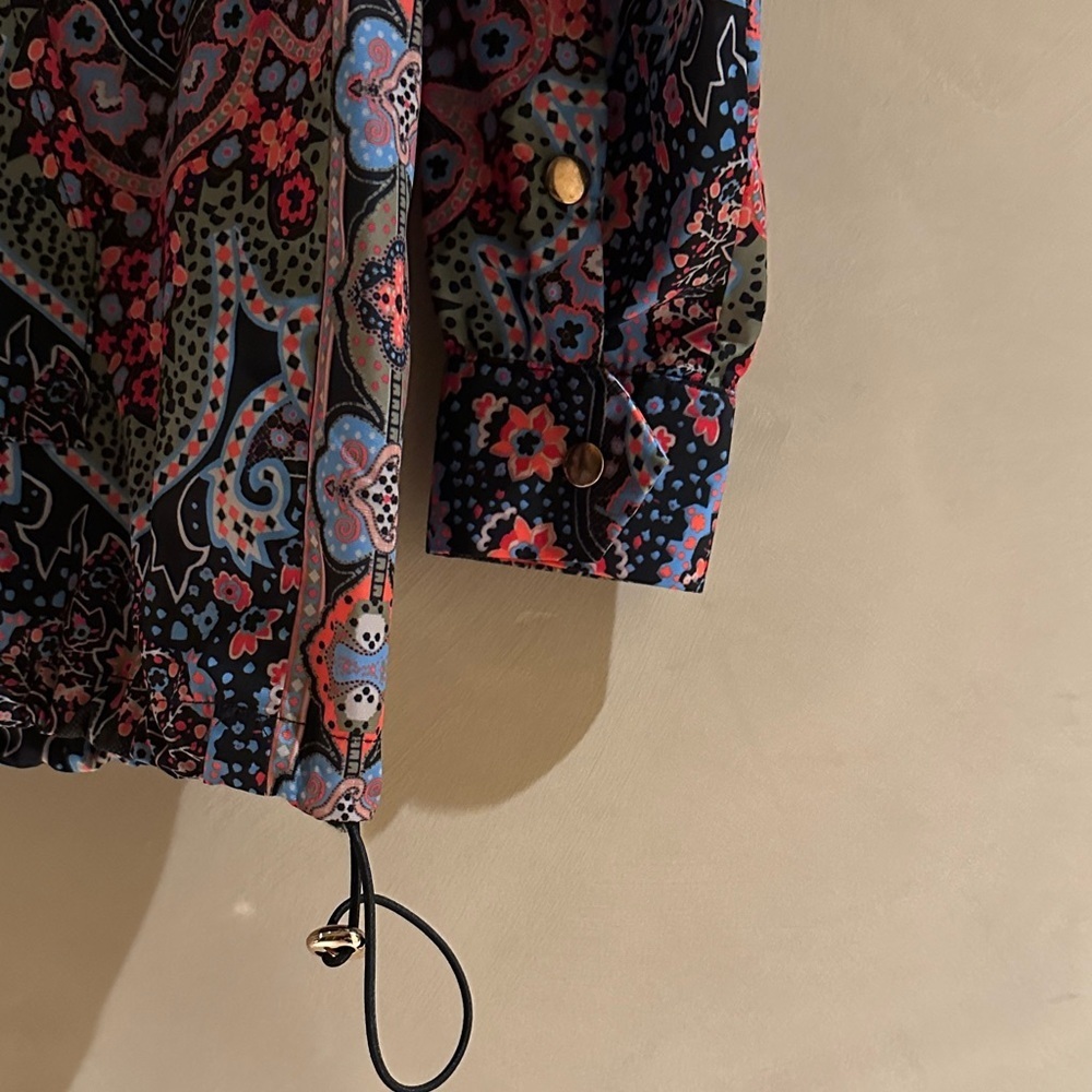 Gretchen Scott Windbreaker Pleasantly Paisley Floral Jacket size xs - Picture 6 of 7